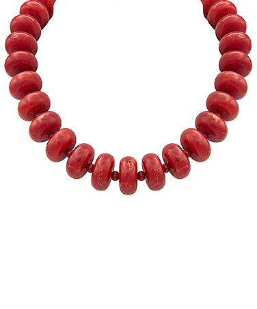 Emma Beaded Necklace, Red