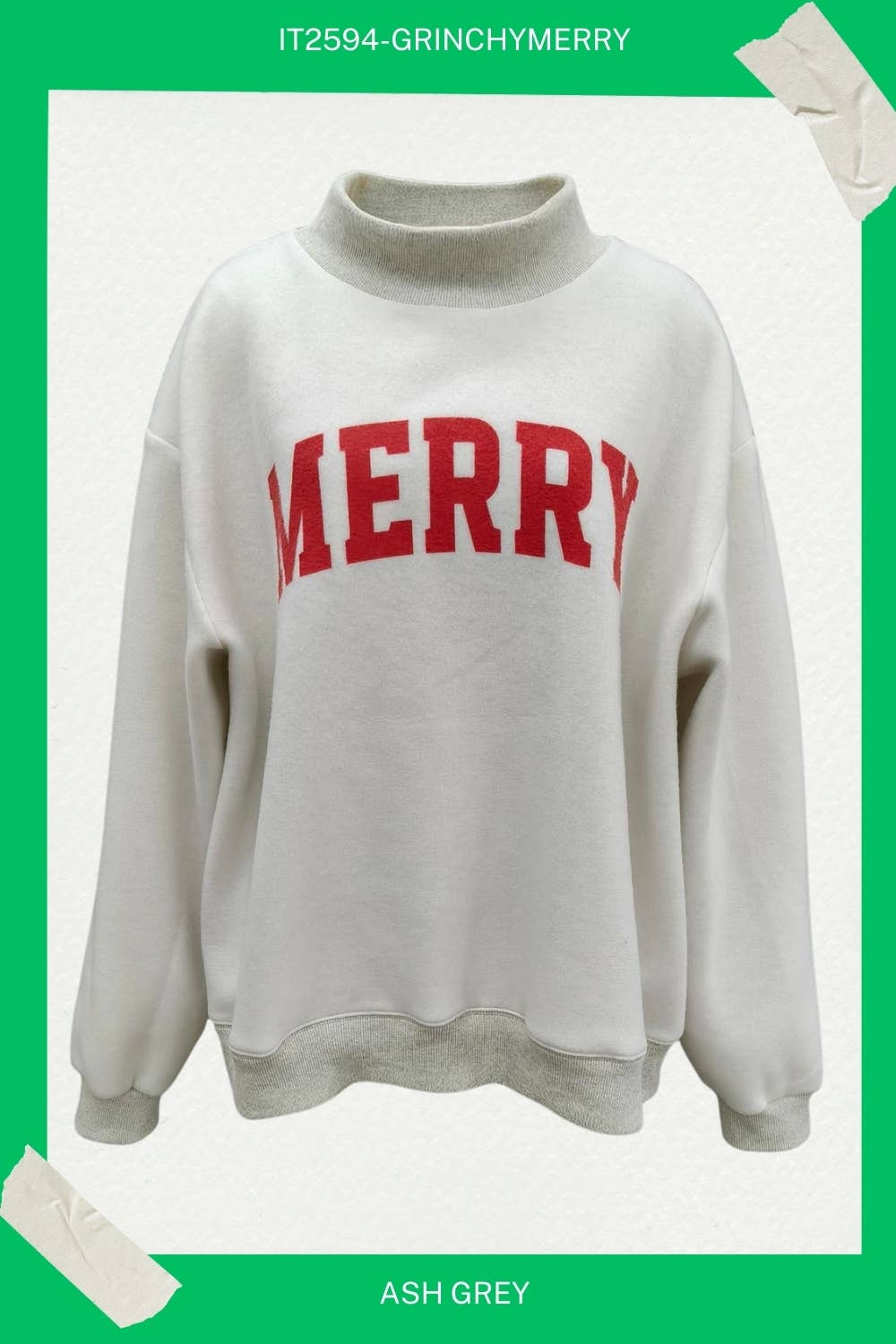 GRINCHY & MERRY Reversible Mock Neck Sweatshirt