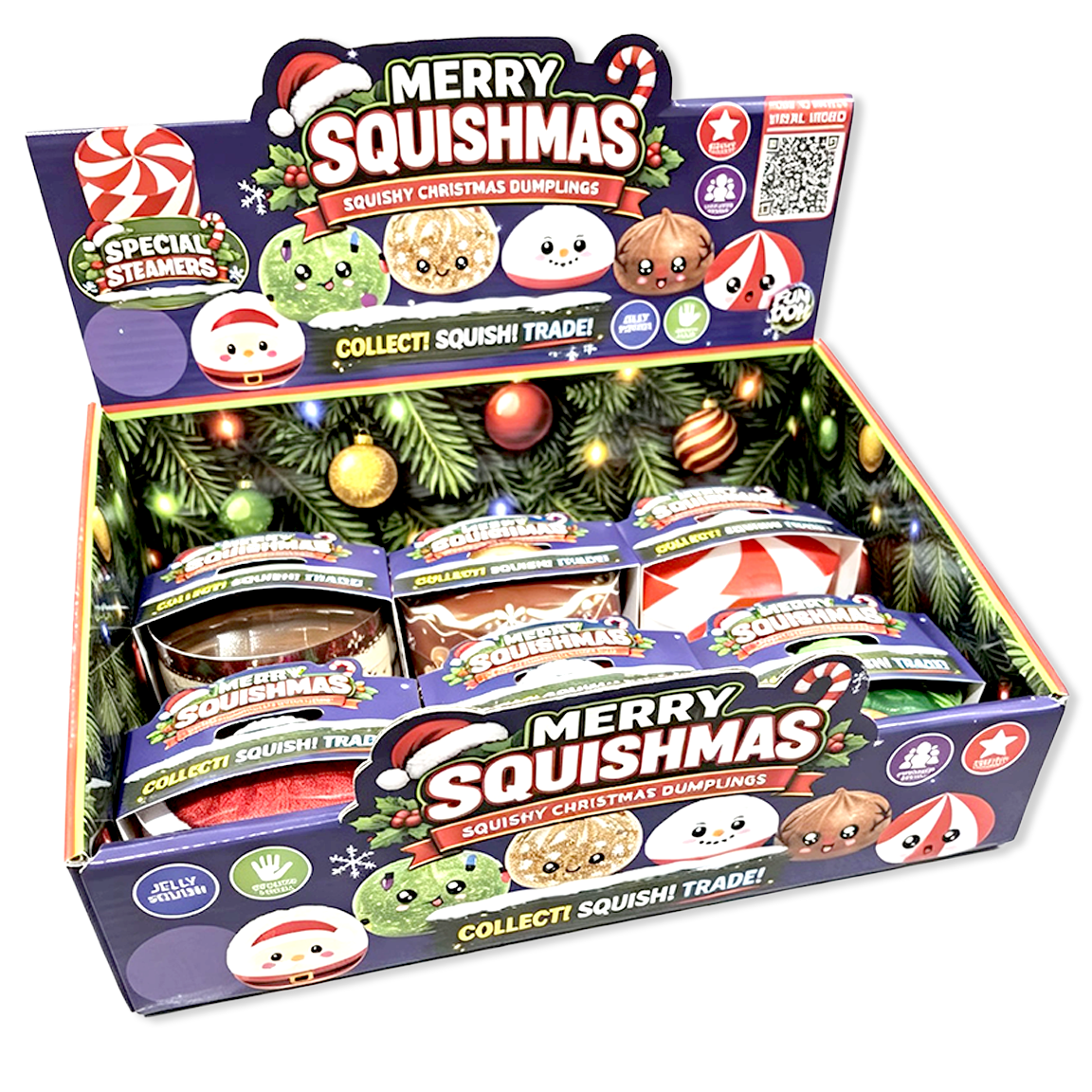 Fun Doh Christmas Dumpling Squishy Toy 12pc Holiday Display: Wholesale Price