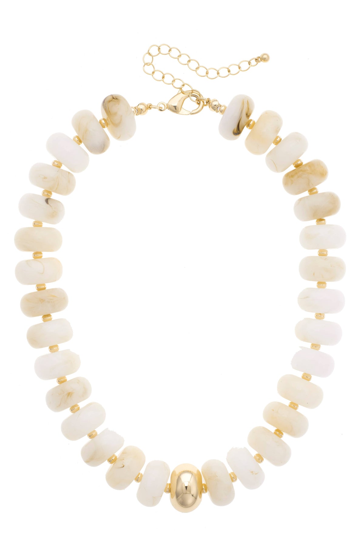 San Sebastián Beaded Resin Necklace: White