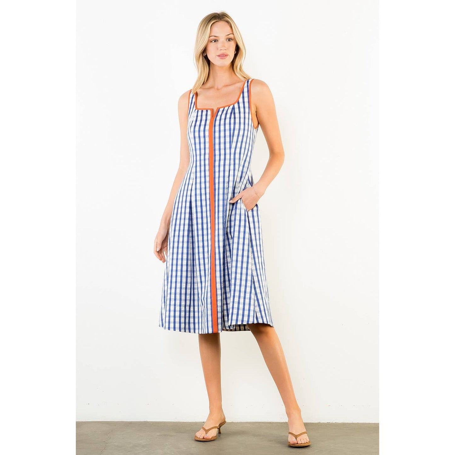 Anna Brooks Gingham Midi Dress