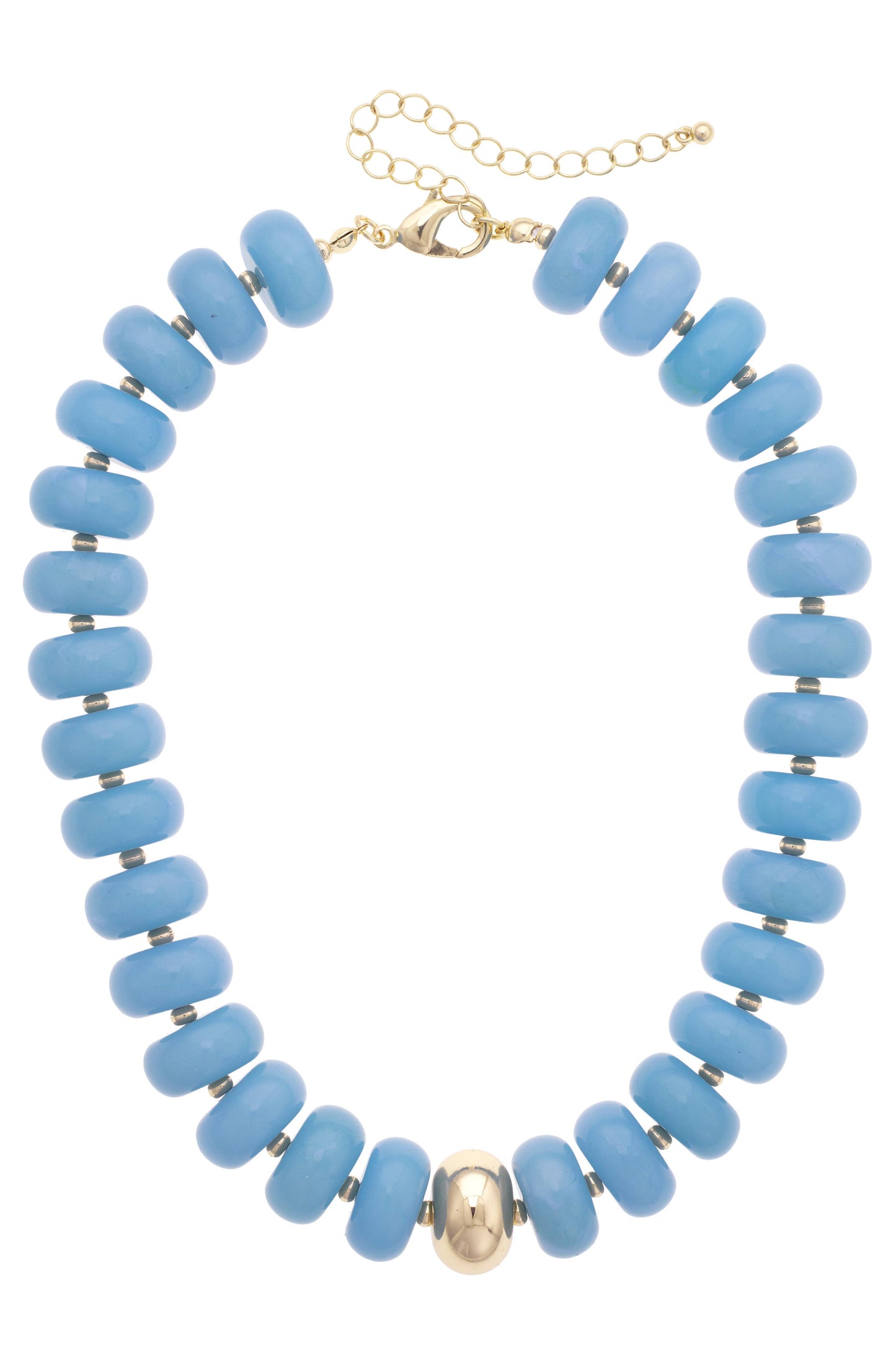 San Sebastián Beaded Resin Necklace: Light Blue