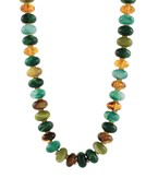 Wren Beaded Necklace, Green Multi