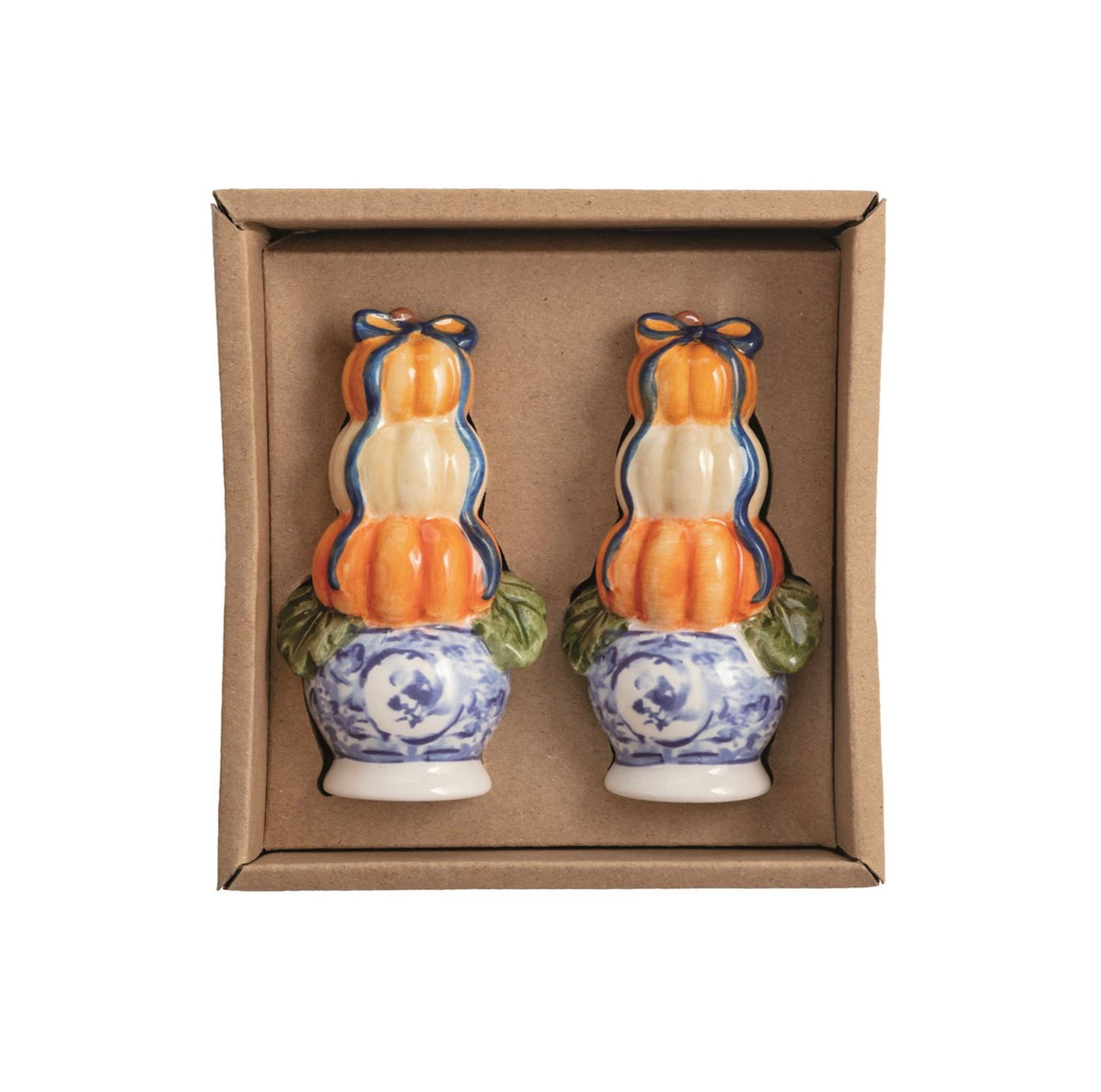 Pumpkin Topiary Salt and Pepper Shaker Set