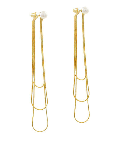 Pearl and Chain Fringe Earrings