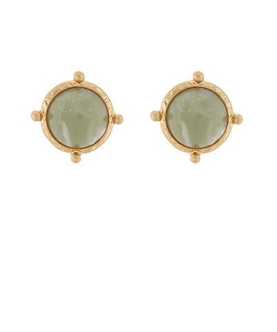 Crawford Dome Earrings, Sage