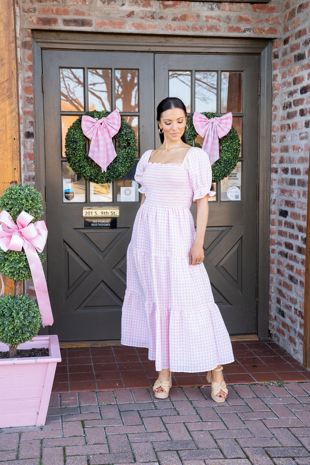 Garden Party Gingham Midi Dress – The Surcie Shoppe