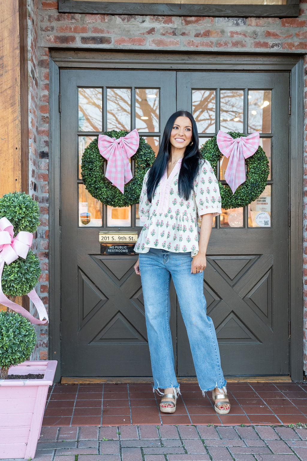 Bloom With Me Pink Floral Cotton Top