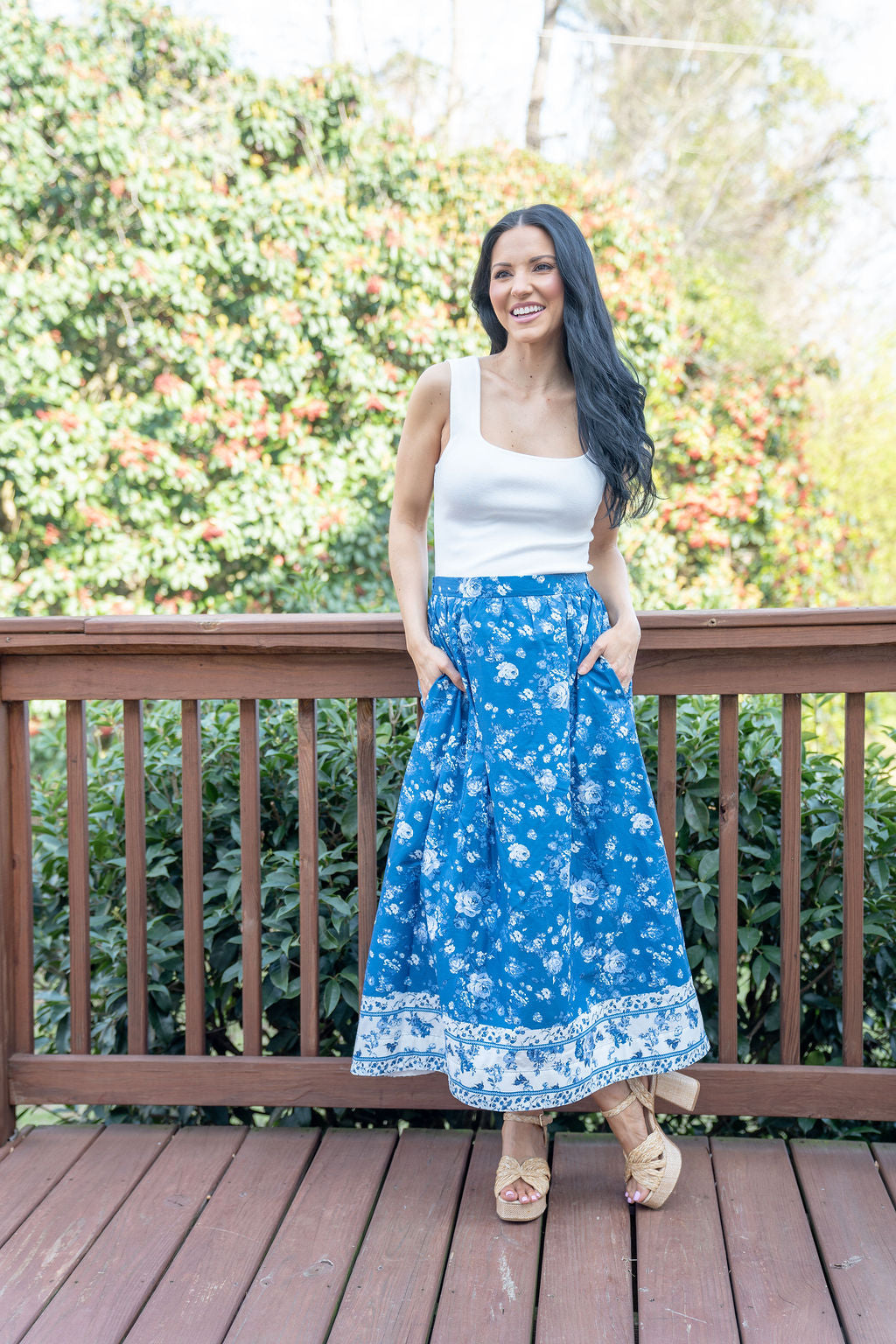 Santorini Stroll Midi Skirt