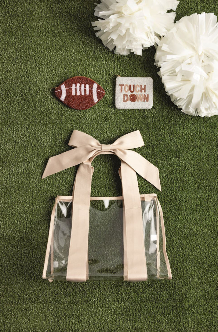 Stadium Bow Tote Bag, Beige