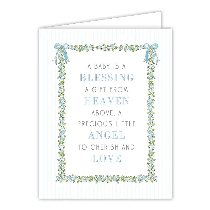Greeting Card, A baby is a blessing blue