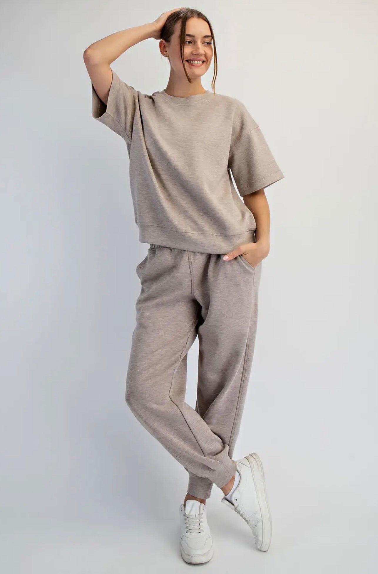 Lena Modal Scuba Top, H Taupe