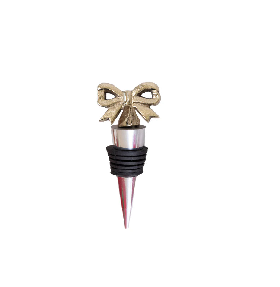 Bow Wine Stopper + Cheers Napkin Gift Set