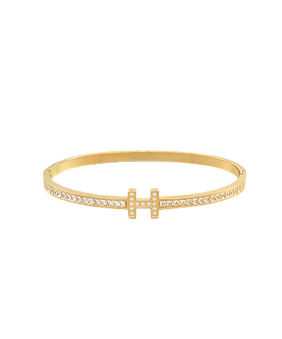 Pave H Bangle Bracelet