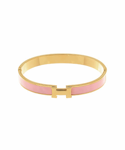 H Bangle Bracelet, Pink/Gold