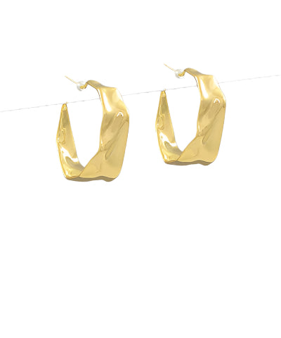 Hammered Gold Hoops