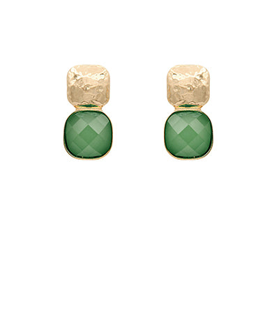 Dutch Square Earrings, Green