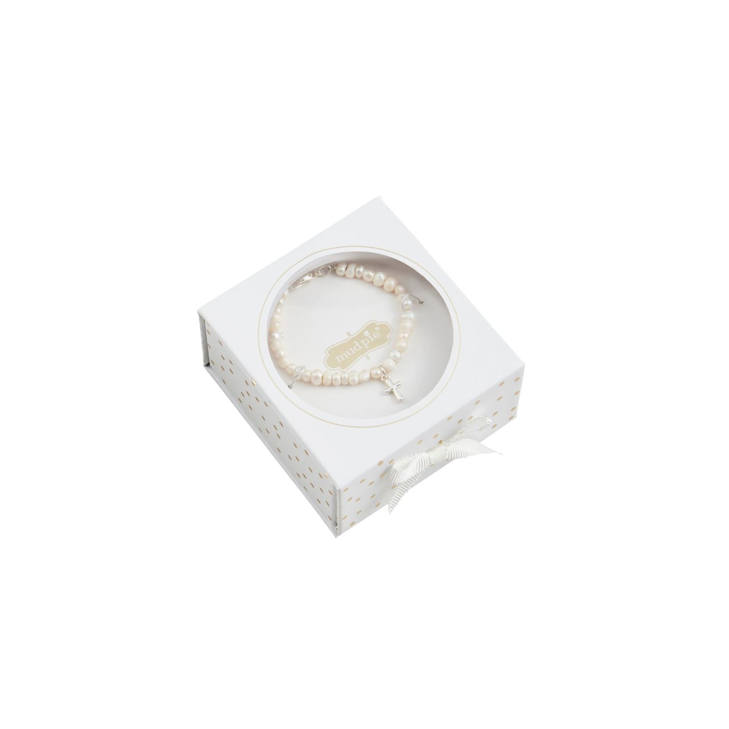 Boxed Cross Baby Bracelet, Silver