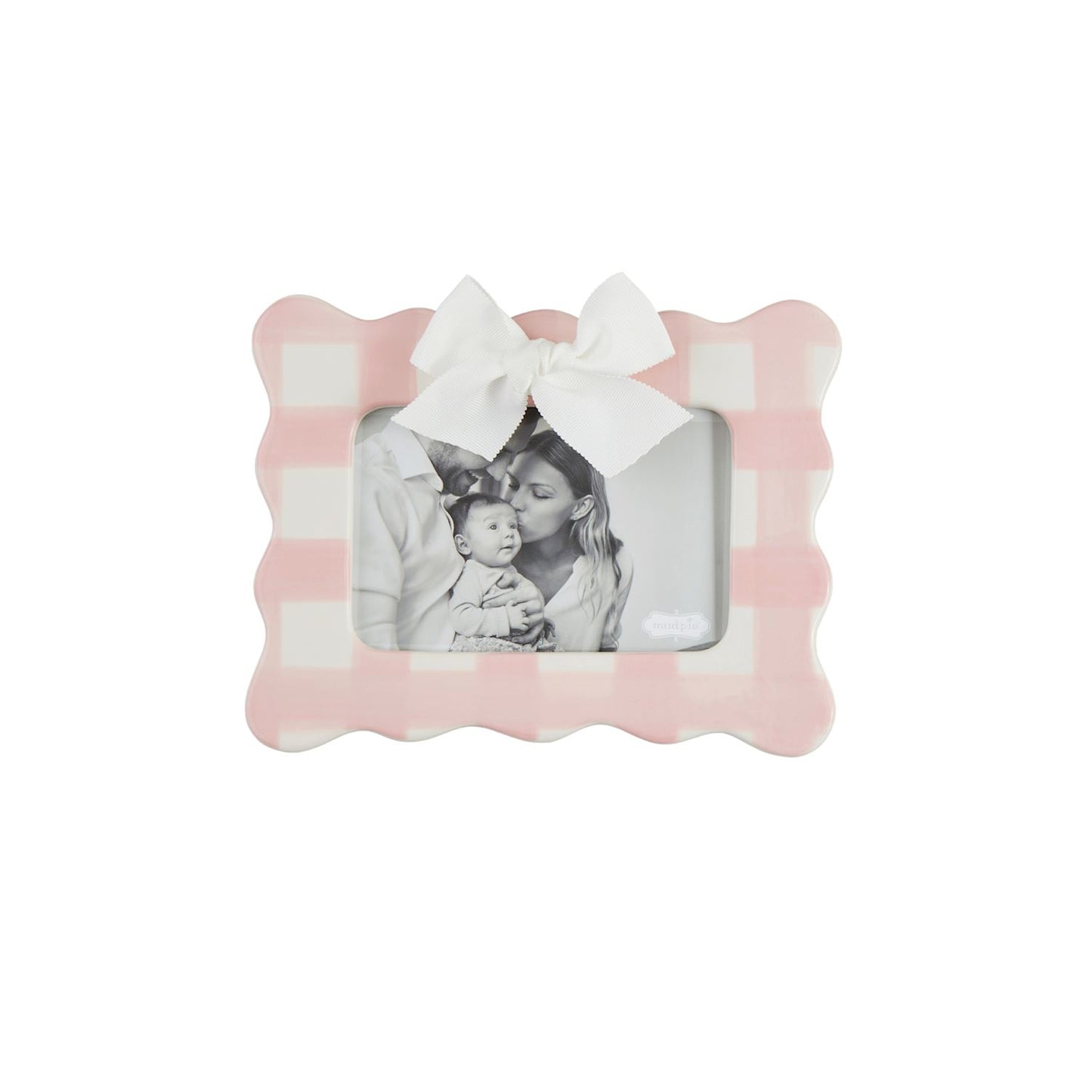 Pink Gingham Bow Frame, Horizontal
