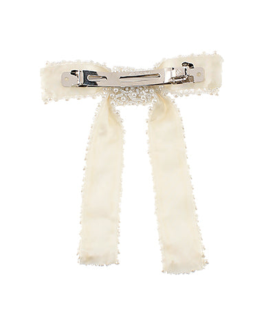 Pearl Bead Bow Barrette