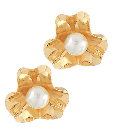 Flower Pearl Statement Earrings