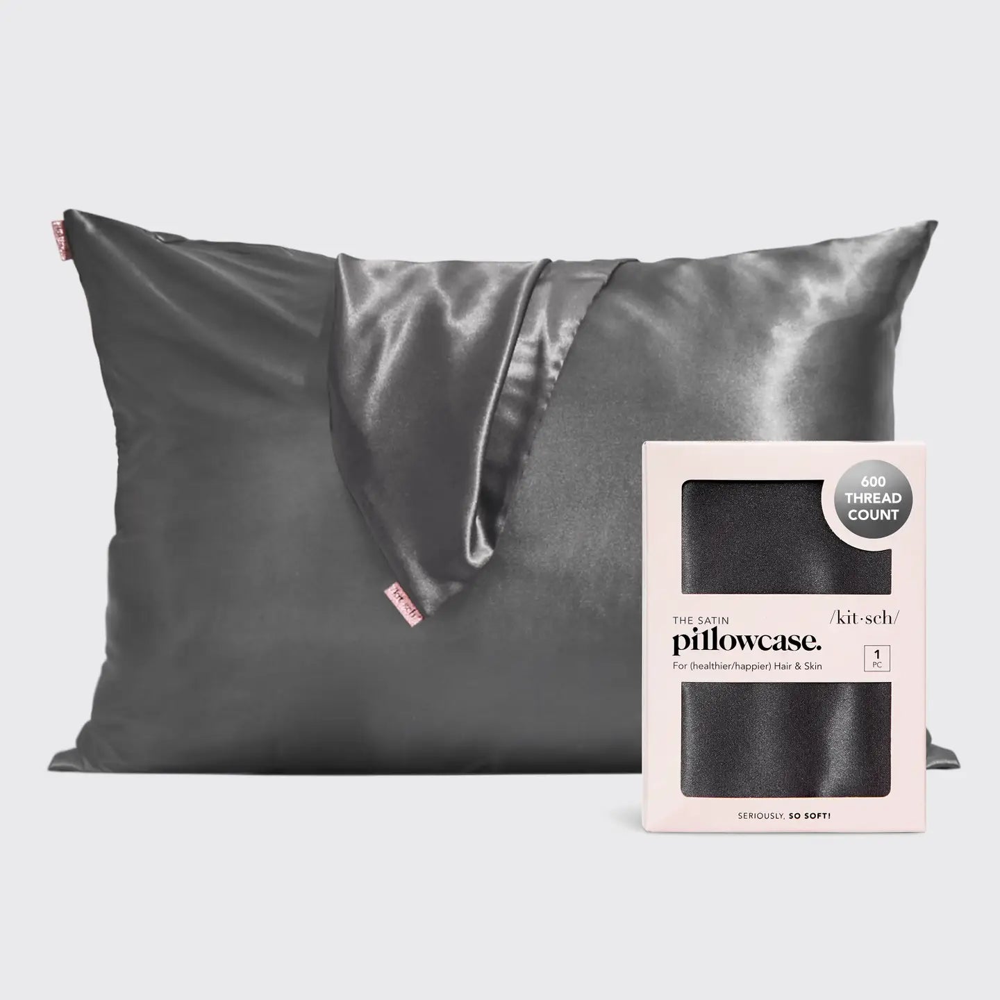 Satin Pillowcase, Charcoal
