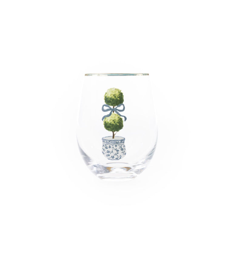Stemless Wine Glass, Topiary