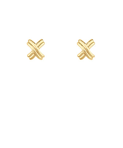 Gold Crisscross Stud Earrings