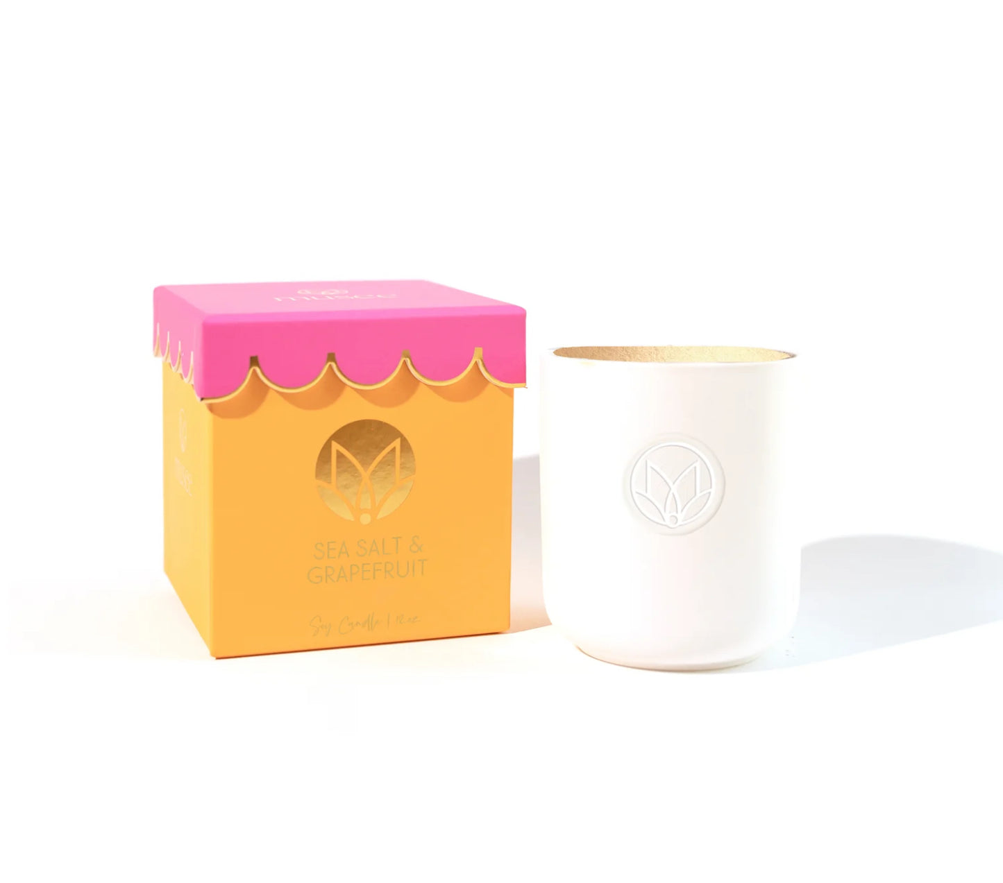 Sea Salt & Grapefruit Scalloped Boxed Soy Candle