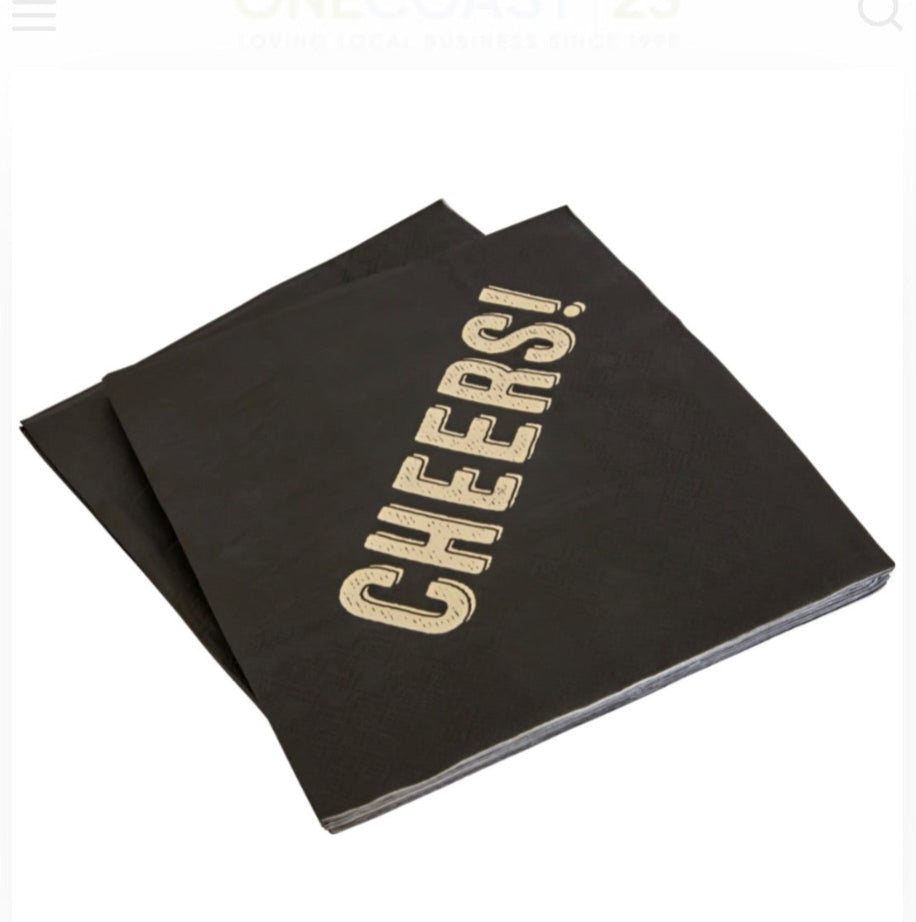 Bow Wine Stopper + Cheers Napkin Gift Set
