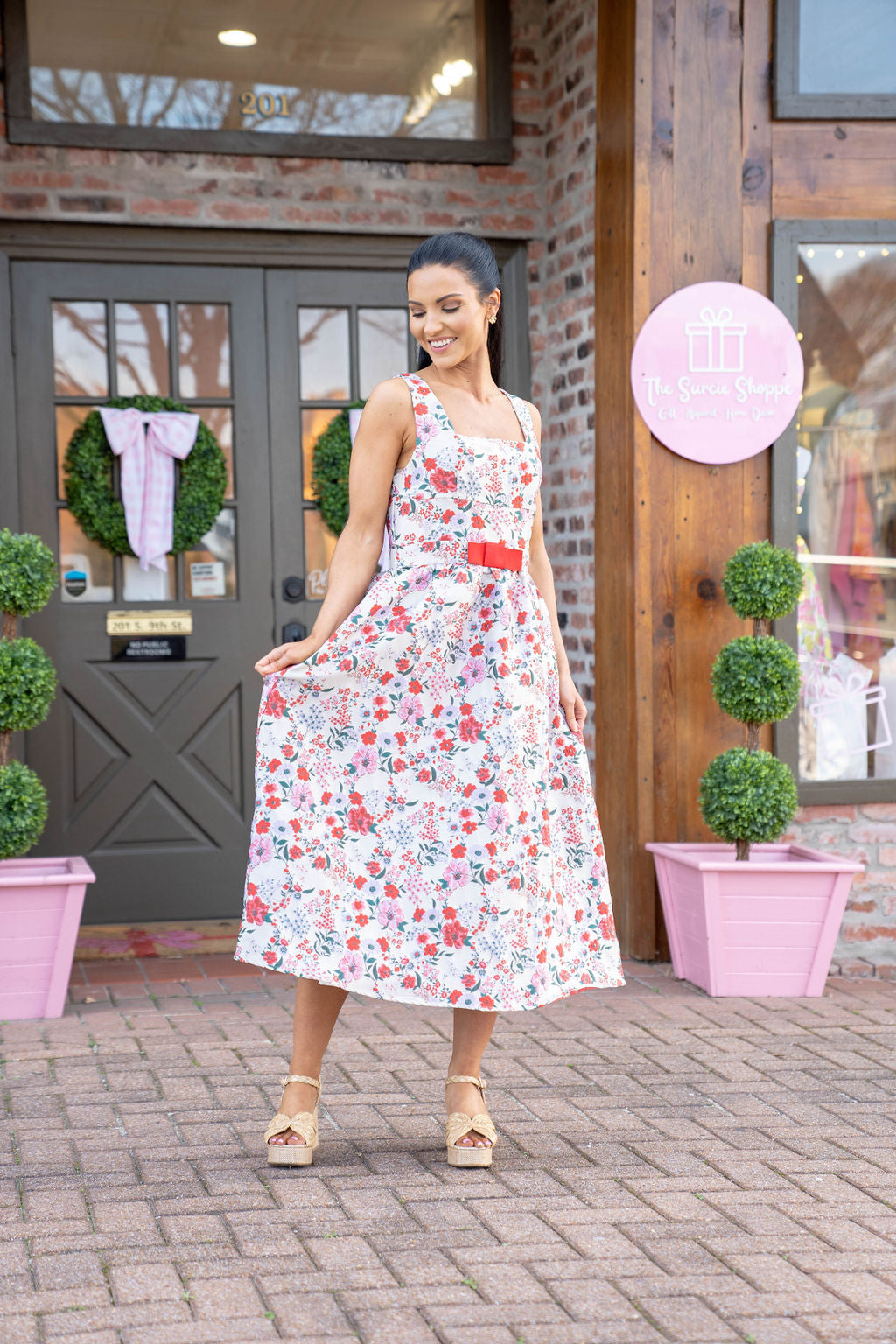 Rosewood Garden Jacquard Midi Dress