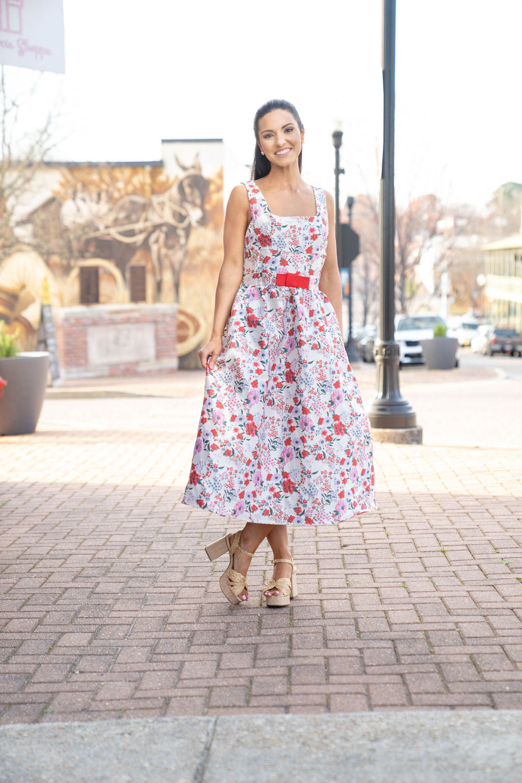 Rosewood Garden Jacquard Midi Dress
