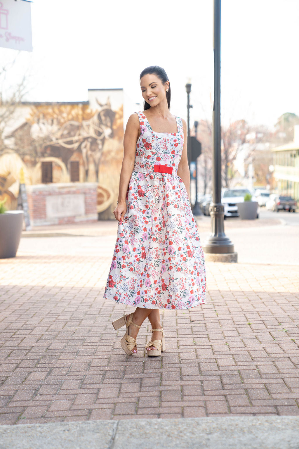 Rosewood Garden Jacquard Midi Dress