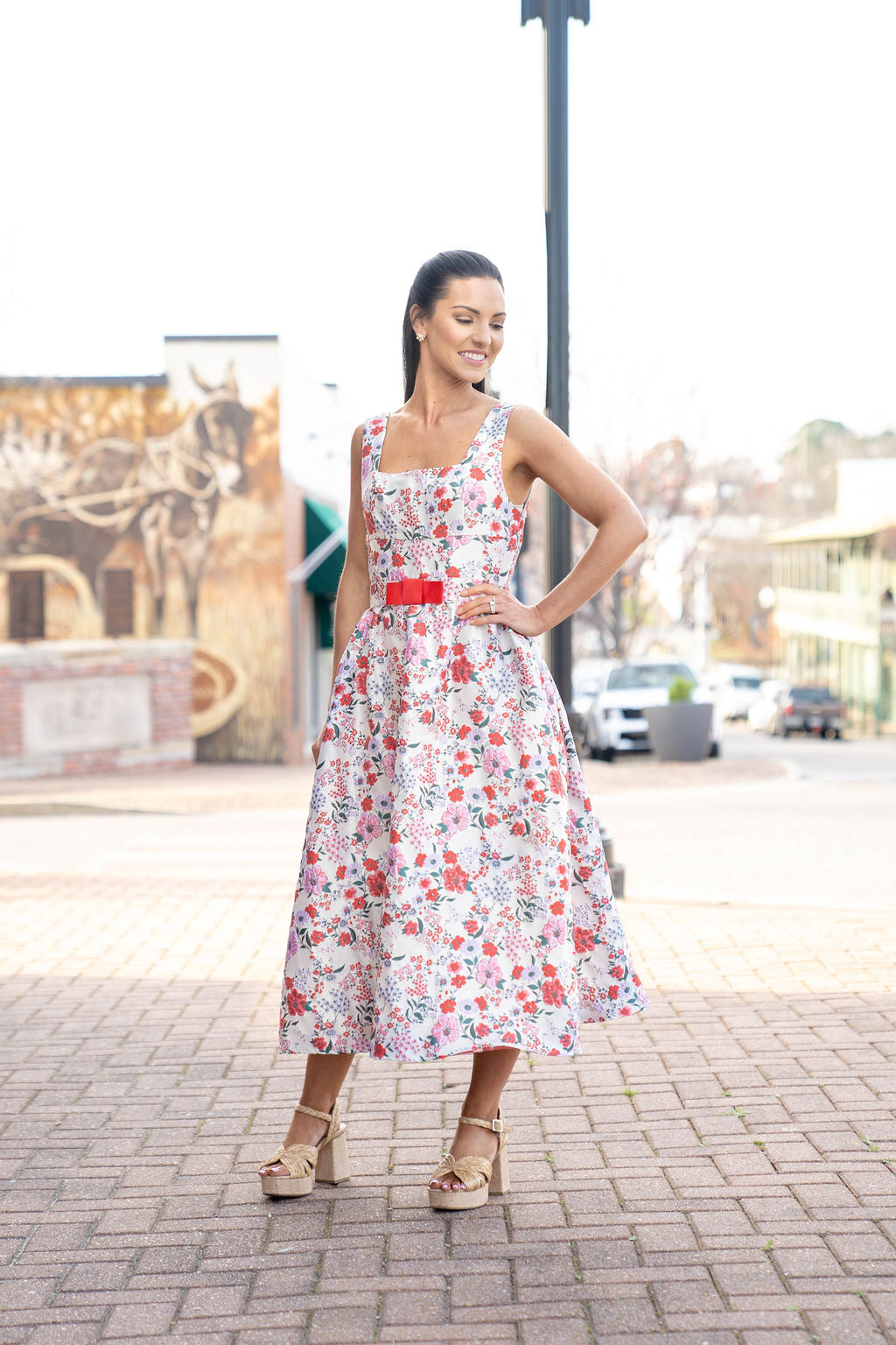 Rosewood Garden Jacquard Midi Dress