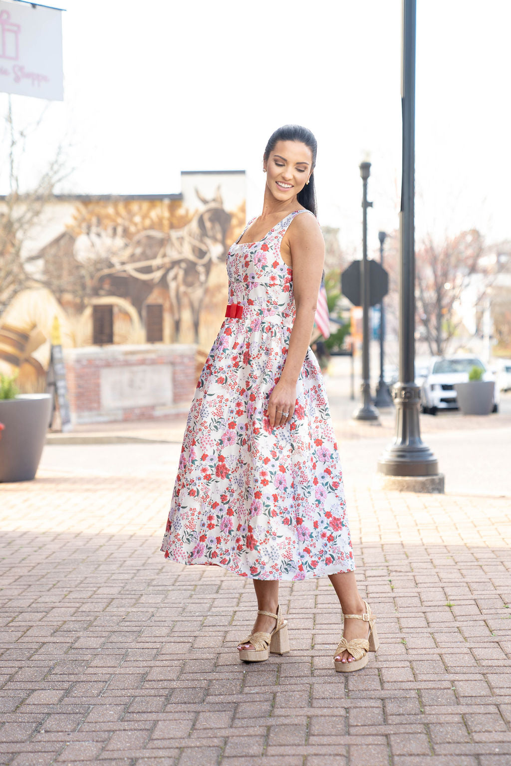 Rosewood Garden Jacquard Midi Dress