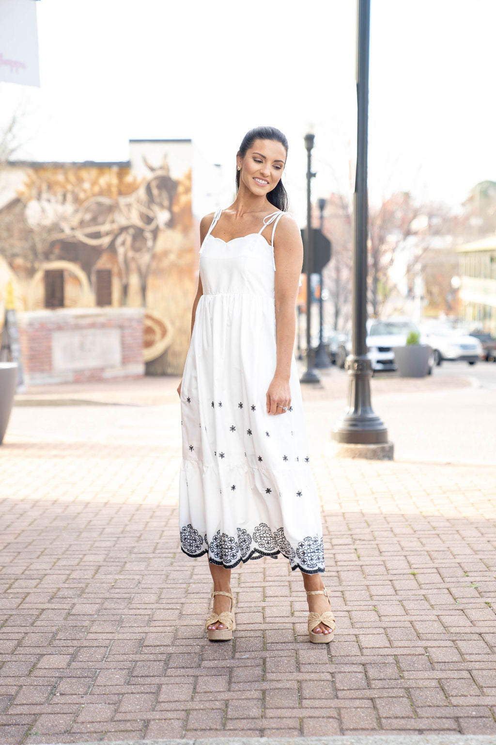 The Rosemary Breeze Dress, Black/White