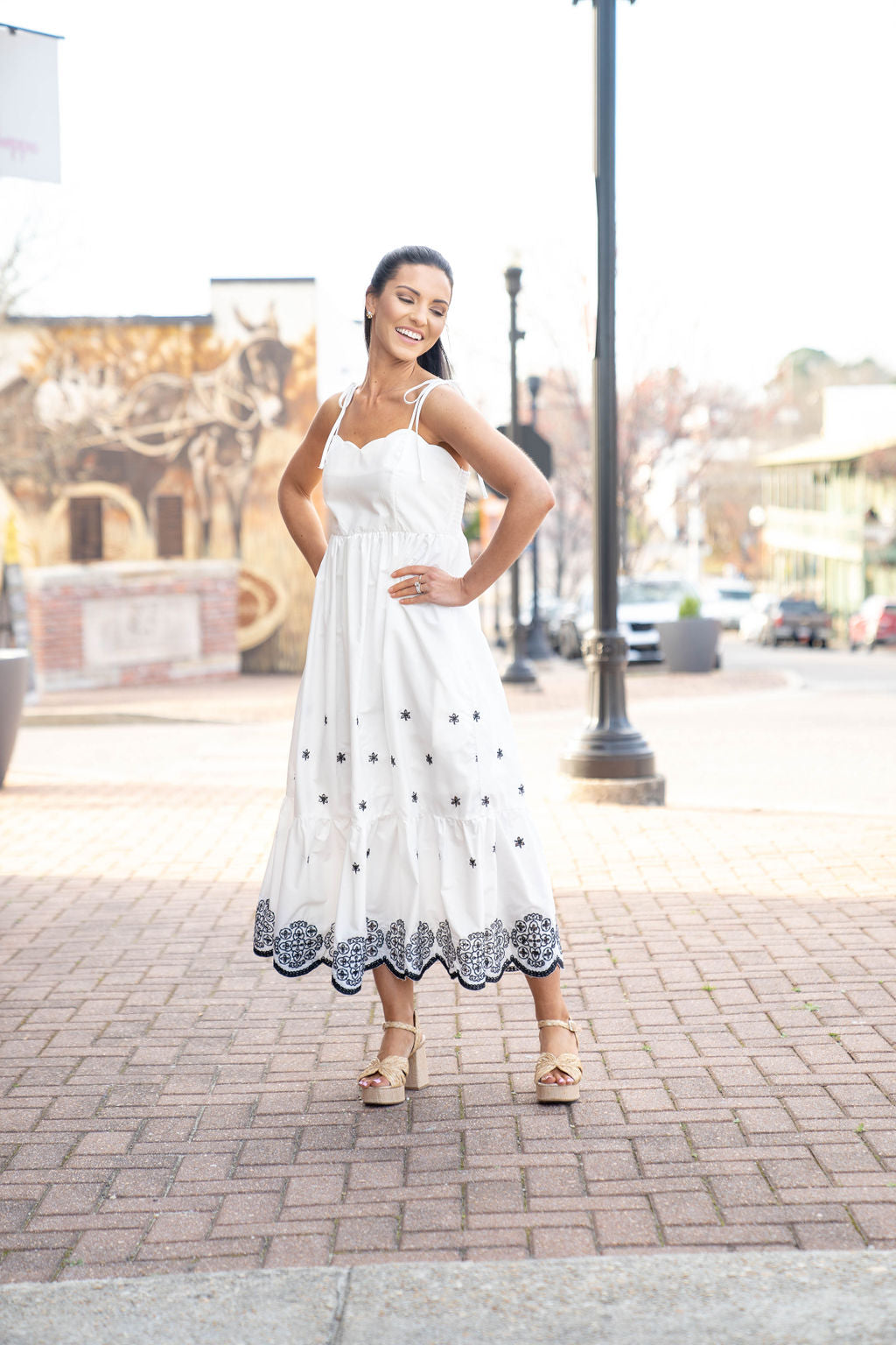 The Rosemary Breeze Dress, Black/White