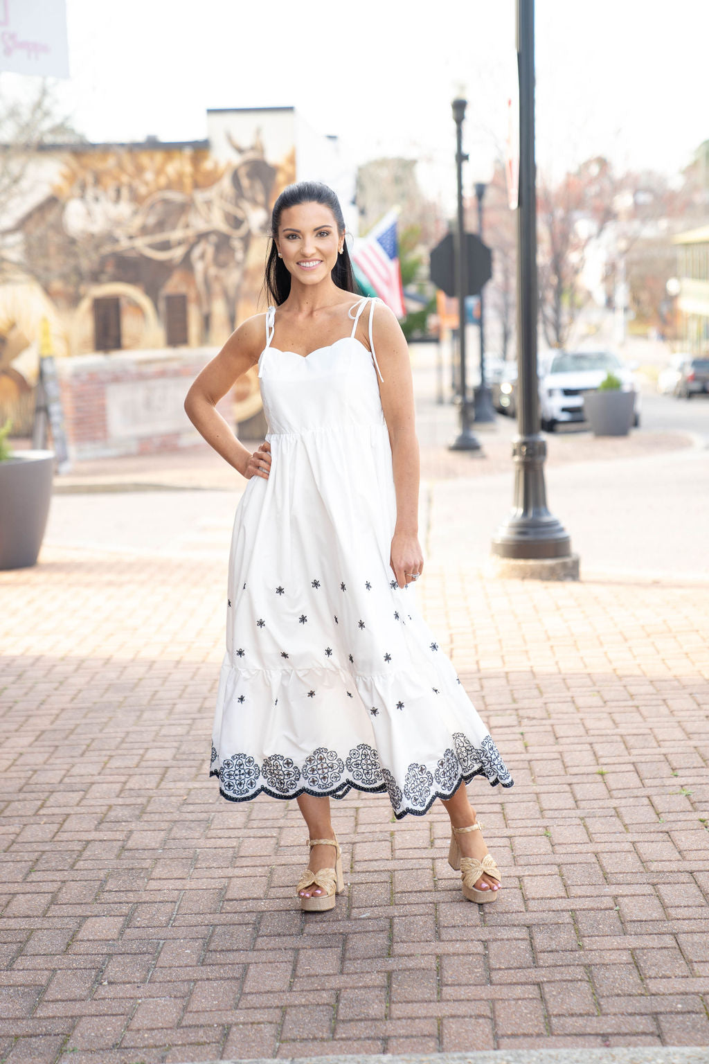 The Rosemary Breeze Dress, Black/White