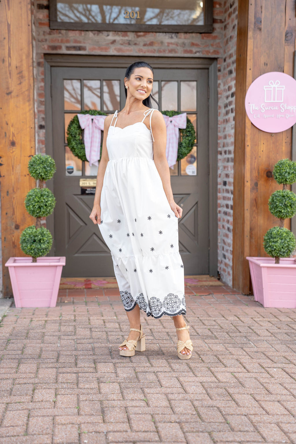 The Rosemary Breeze Dress, Black/White