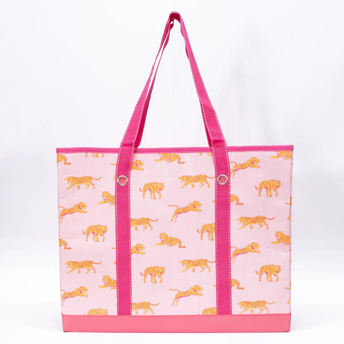 Tiger Walk Market Tote, Pink/Orange