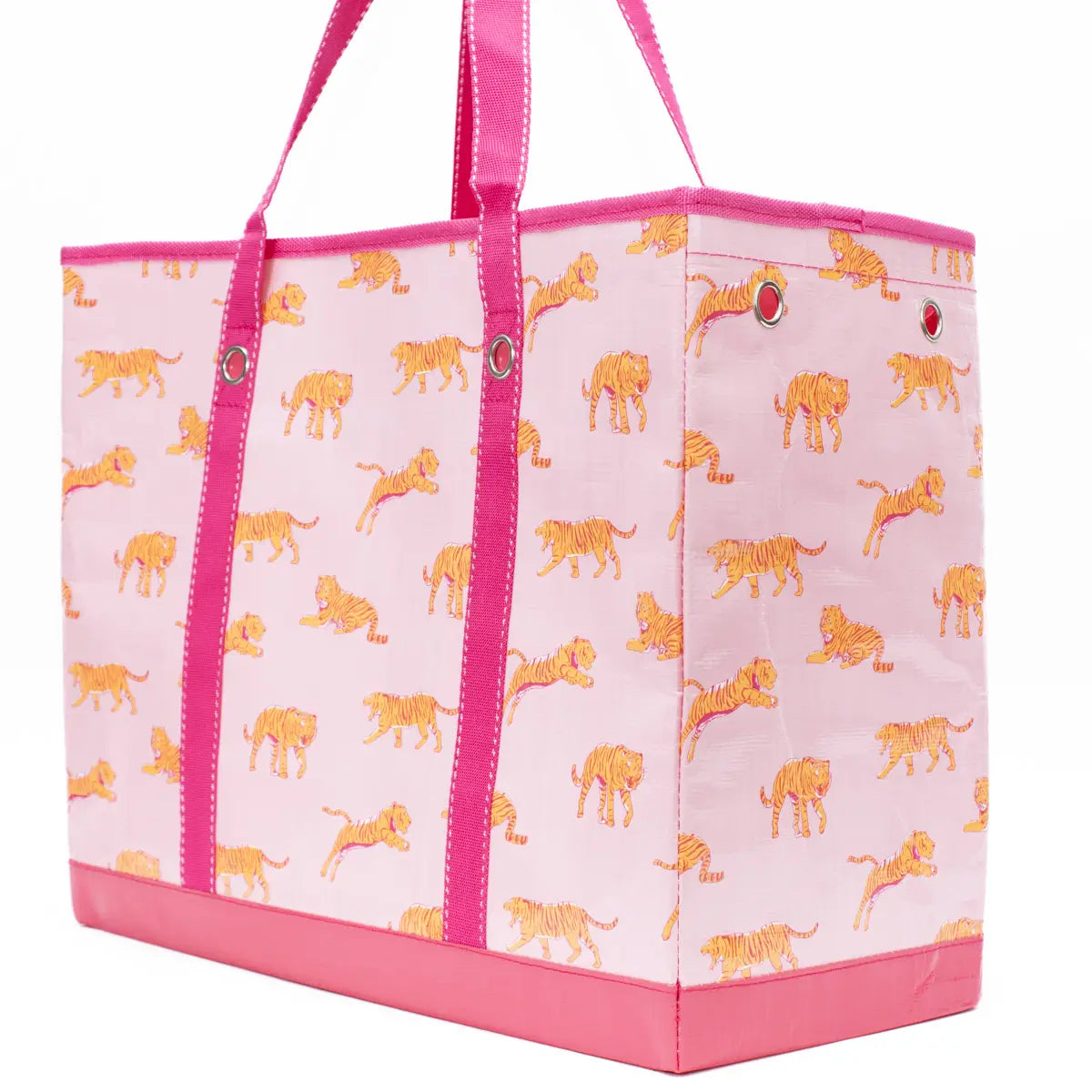 Tiger Walk Market Tote, Pink/Orange