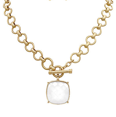 Gianna Stone Necklace, White