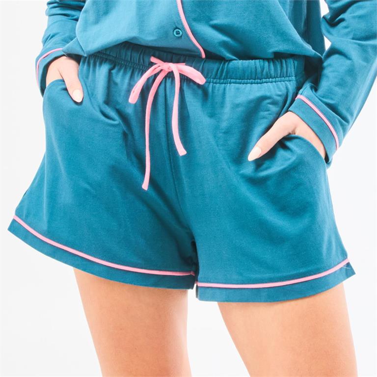 Mary Square| Charlotte Shorts Pajama Set, Teal