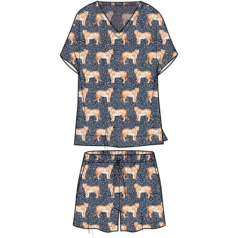 Mary Square Alli Shorts PJ Set | Auburn