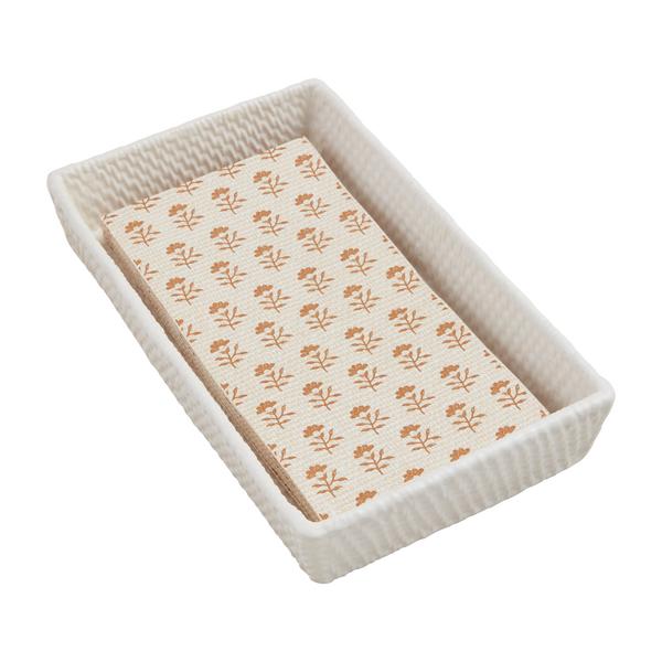 Woven Stoneware Guest Towel and Caddy Set