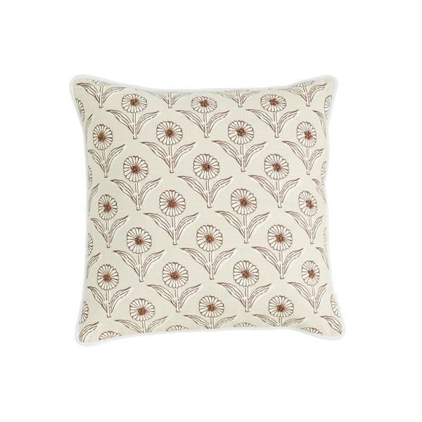 Block Print Flower Knot Pillow