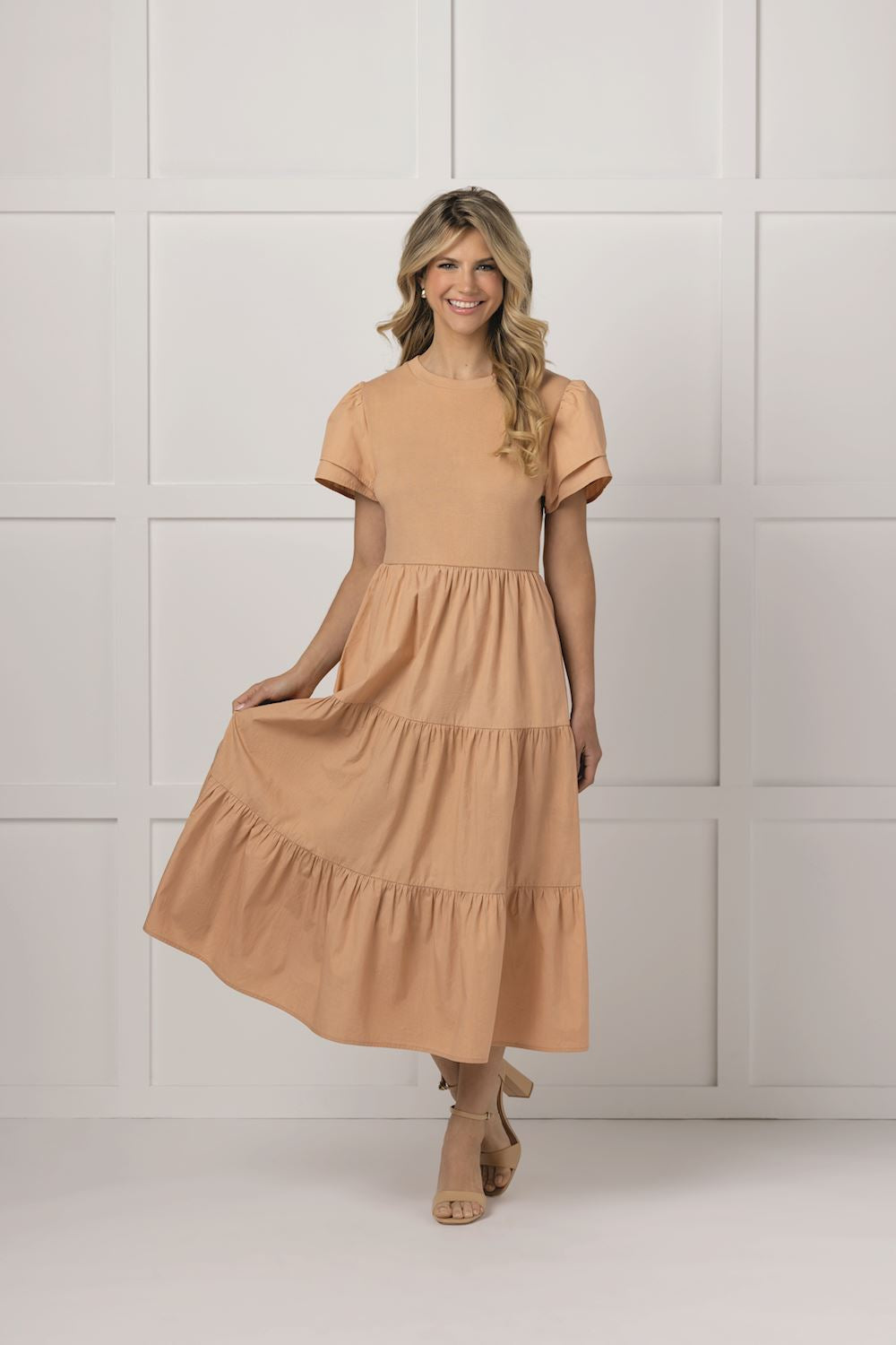 Patton Midi Dress, Tan