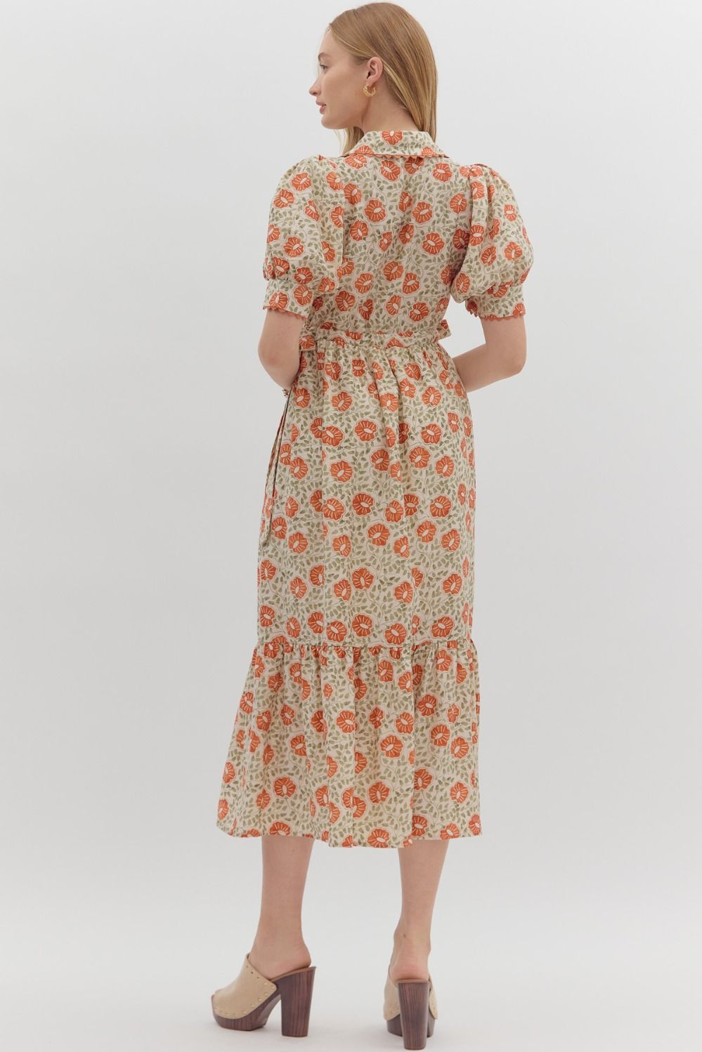 Poppy Midi Dress, Rust