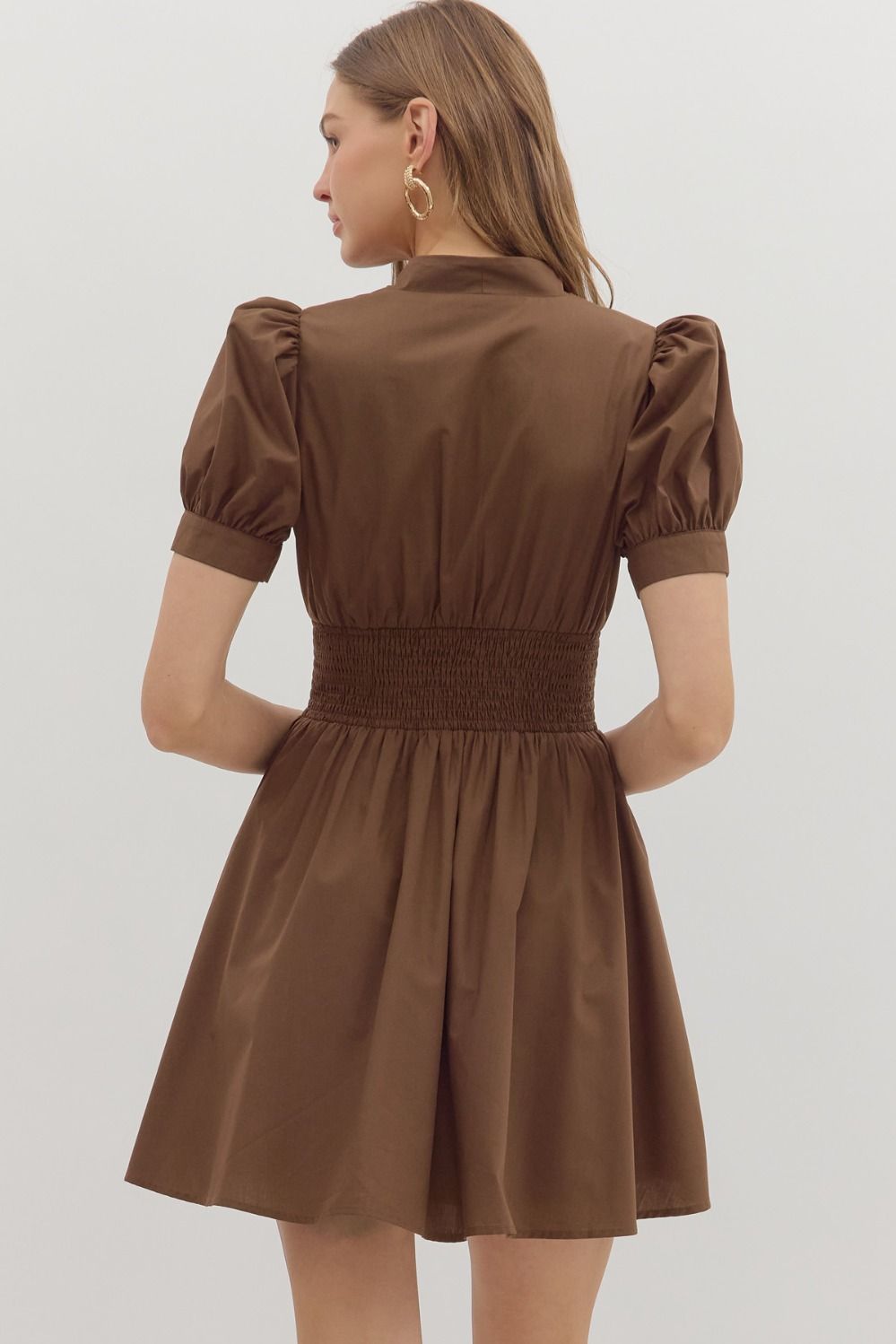 Margot Zipper Dress, Chocolate