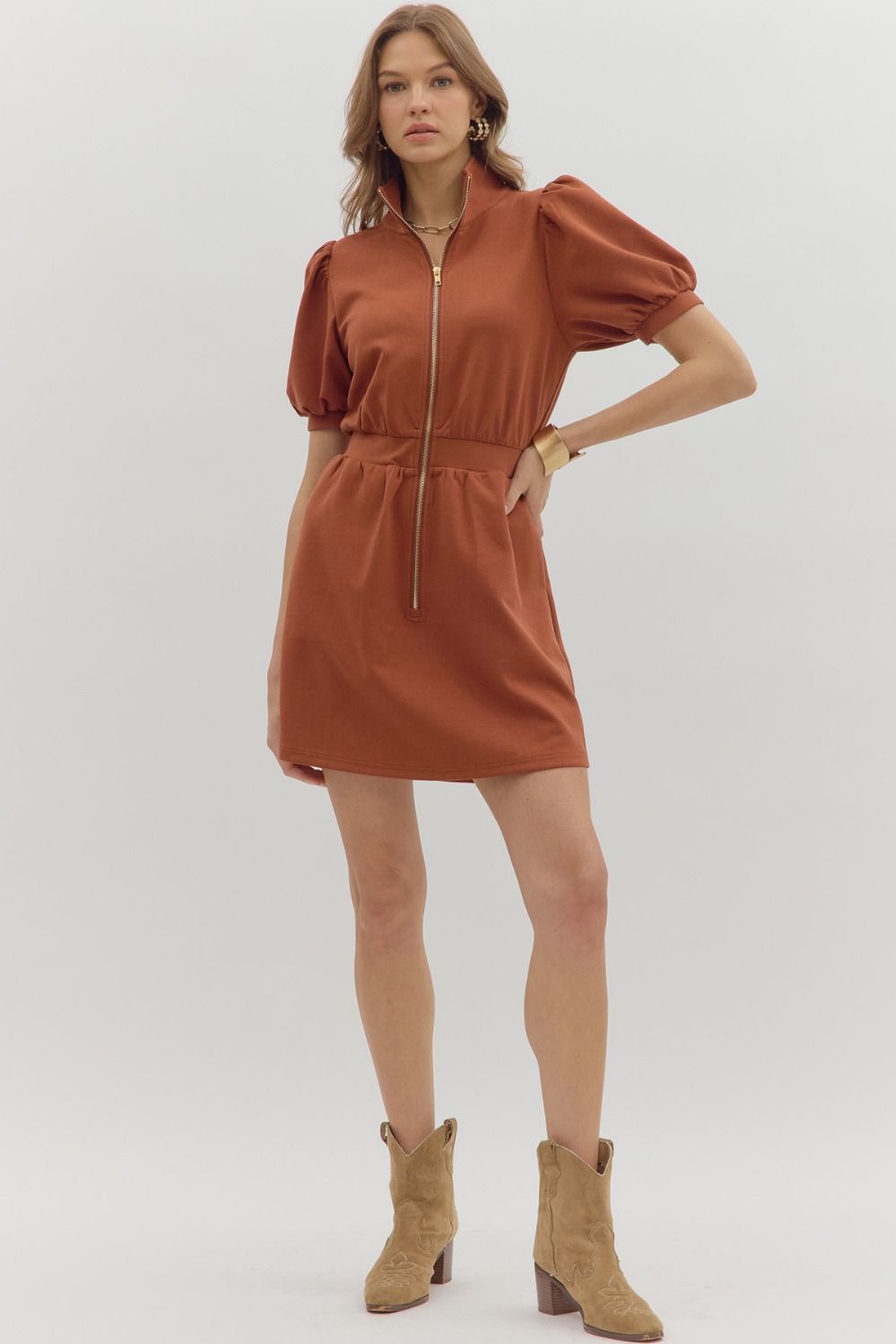Sugar and Spice Puff Sleeve Dress